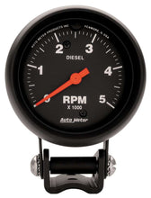 Load image into Gallery viewer, AutoMeter GAUGE; TACHOMETER; 2 5/8in.; 5K RPM DIESEL; PEDESTAL; Z-SERIES
