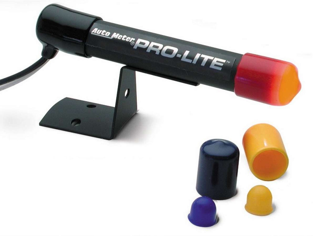 AutoMeter WARNING LIGHT; BLACK MINI PRO-LITE; INCL RED; YELLOW; BLUE BULB BOOTS/NIGHT COVE