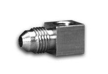 Load image into Gallery viewer, AutoMeter FITTING; ADAPTER; 90 deg.; 1/8in. NPTF FEMALE TO-4AN MALE; BRASS