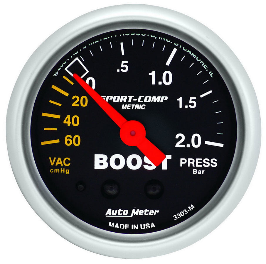 2-1/16in S/C Boost/Vacuum Gauge - AutoMeter 3303-M