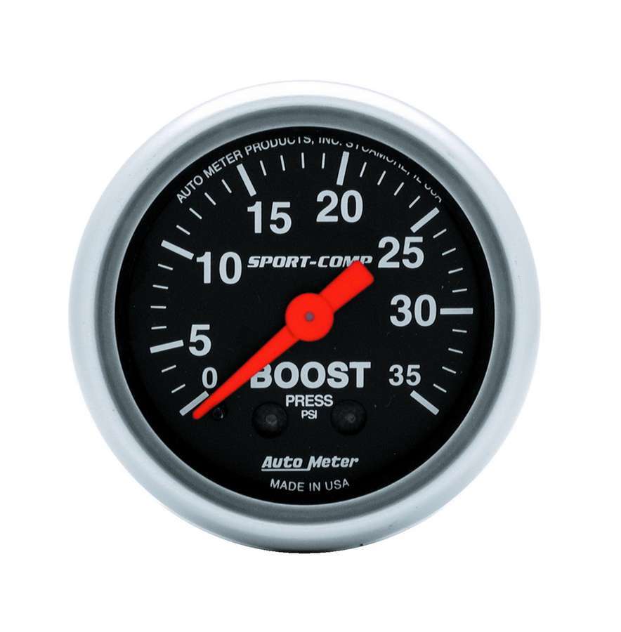 2-1/16in Sport Comp 0-35 Boost Gauge - AutoMeter 3304
