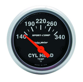 2-1/16in S/C Cylinder Hd Temp. Gauge 140-340 - AutoMeter 3336