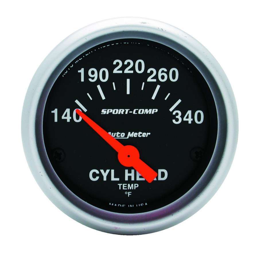 2-1/16in S/C Cylinder Hd Temp. Gauge 140-340 - AutoMeter 3336