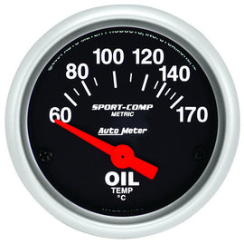 2-1/16 S/C Oil Temp. Gauge 60-170c - AutoMeter 3348-M