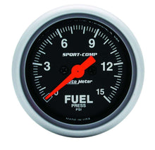 Load image into Gallery viewer, AutoMeter GAUGE; FUEL PRESSURE; 2 1/16in.; 15PSI; DIGITAL STEPPER MOTOR; SPORT-COMP