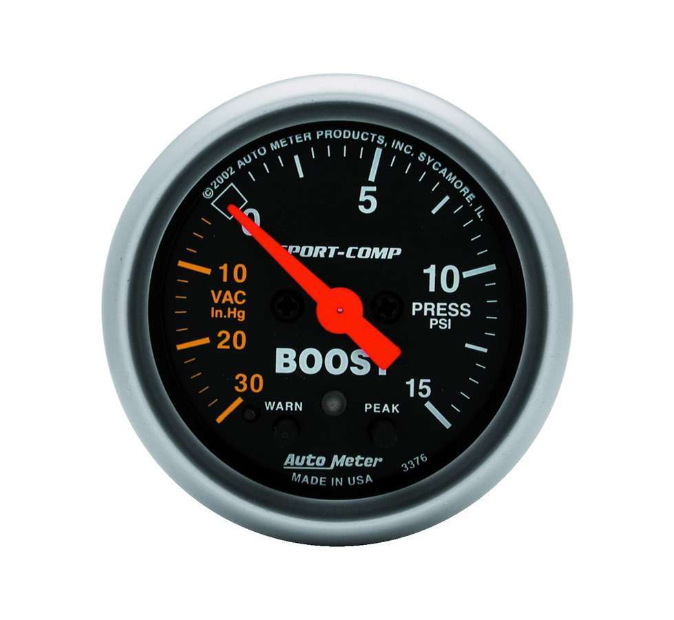 2-1/16in S/C Boost/Vac. Gauge 30in/15psi - AutoMeter 3376