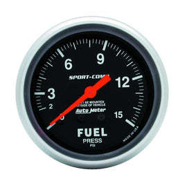 0-15 Fuel Pressure Gauge - AutoMeter 3411