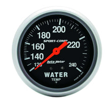 Load image into Gallery viewer, AutoMeter GAUGE; WATER TEMP; 2 5/8in.; 120-240deg.F; MECHANICAL; SPORT-COMP
