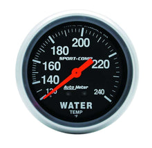 Load image into Gallery viewer, AutoMeter GAUGE; WATER TEMP; 2 5/8in.; 120-240deg.F; MECHANICAL; 12FT.; SPORT-COMP