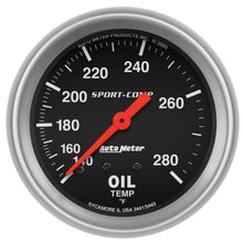Load image into Gallery viewer, AutoMeter GAUGE; OIL TEMP; 2 5/8in.; 140-280deg.F; MECHANICAL; SPORT-COMP