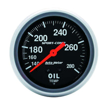 Load image into Gallery viewer, AutoMeter GAUGE; OIL TEMP; 2 5/8in.; 140-280deg.F; MECHANICAL; 12 FT.; SPORT-COMP
