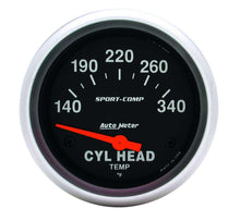 Load image into Gallery viewer, AutoMeter GAUGE; CYLINDER HEAD TEMP; 2 5/8in.; 140-340deg.F; ELECTRIC; SPORT-COMP