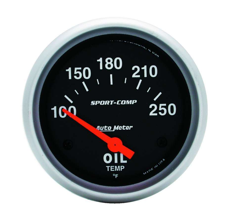 AutoMeter GAUGE; OIL TEMP; 2 5/8in.; 100-250deg.F; ELECTRIC; SPORT-COMP