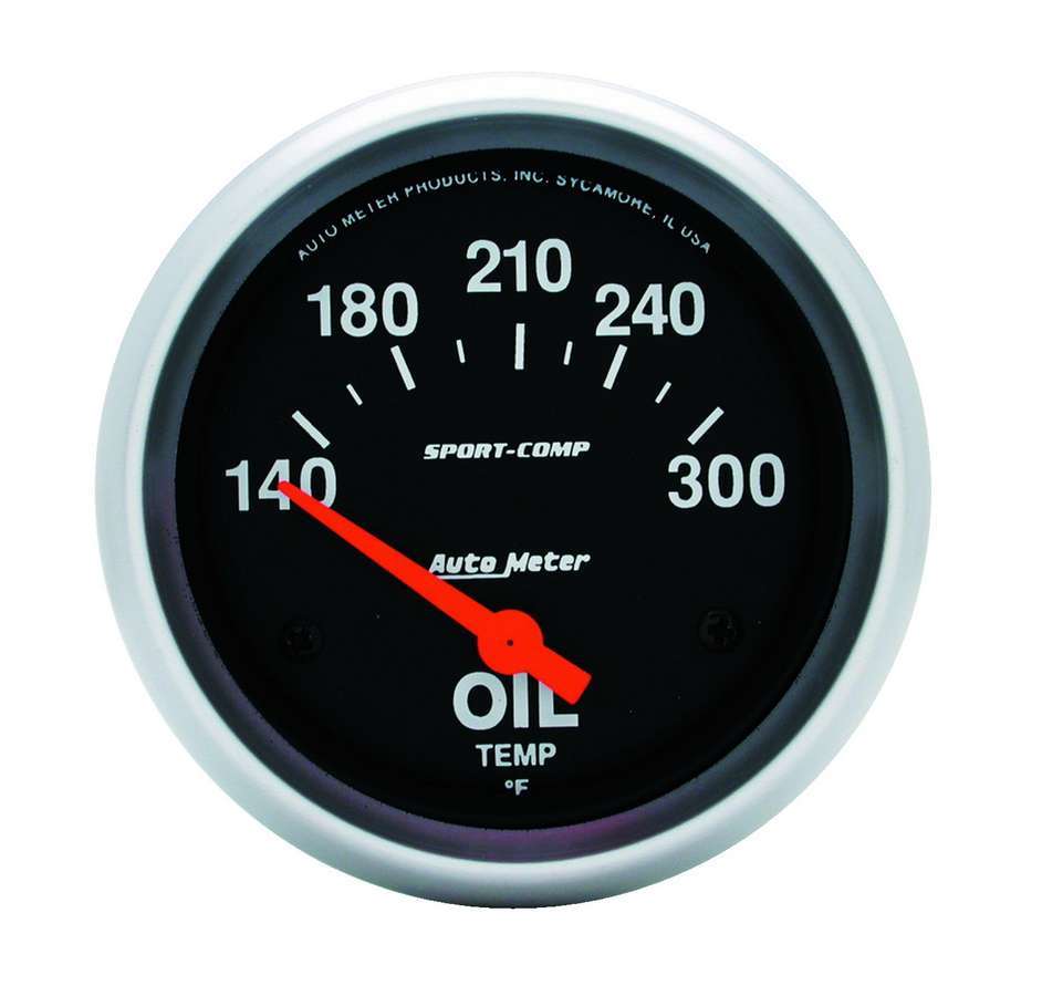 AutoMeter GAUGE; OIL TEMP; 2 5/8in.; 140-300deg.F; ELECTRIC; SPORT-COMP