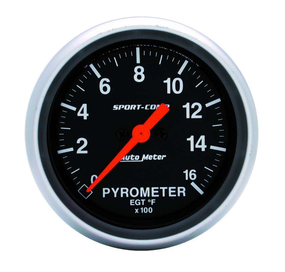 AutoMeter GAUGE; PYROMETER (EGT); 2 5/8in.; 1600deg.F; DIGITAL STEPPER MOTOR; SPORT-COMP