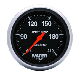 AutoMeter GAUGE; LOW WATER TEMP; 2 5/8in.; 60-210deg.F; DIGITAL STEPPER MOTOR; SPORT-COMP