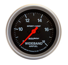 Load image into Gallery viewer, AutoMeter GAUGE; AIR/FUEL RATIO-WIDEBAND; ANALOG; 2 5/8in.; 8:1-18:1; STPR MTR; SPORT-COMP