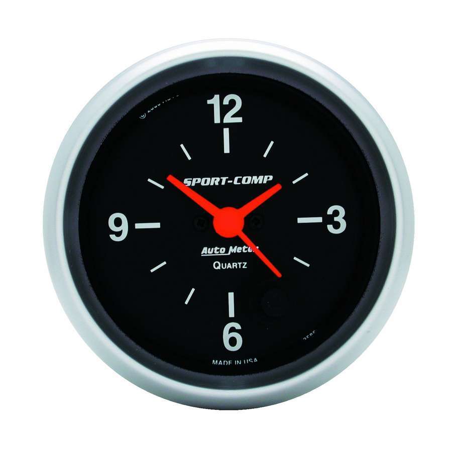 AutoMeter GAUGE; CLOCK; 2 5/8in.; 12HR; ANALOG; SPORT-COMP