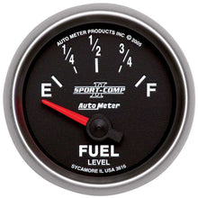 Load image into Gallery viewer, 2-1/16in S/C II Fuel Level Gauge 240-33ohms - AutoMeter 3616