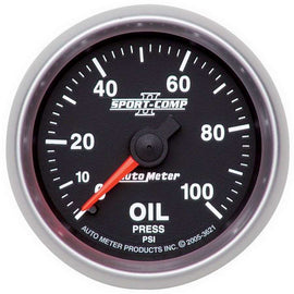 2-1/16in S/C II Oil Pressure Gauge 0-100psi - AutoMeter 3621