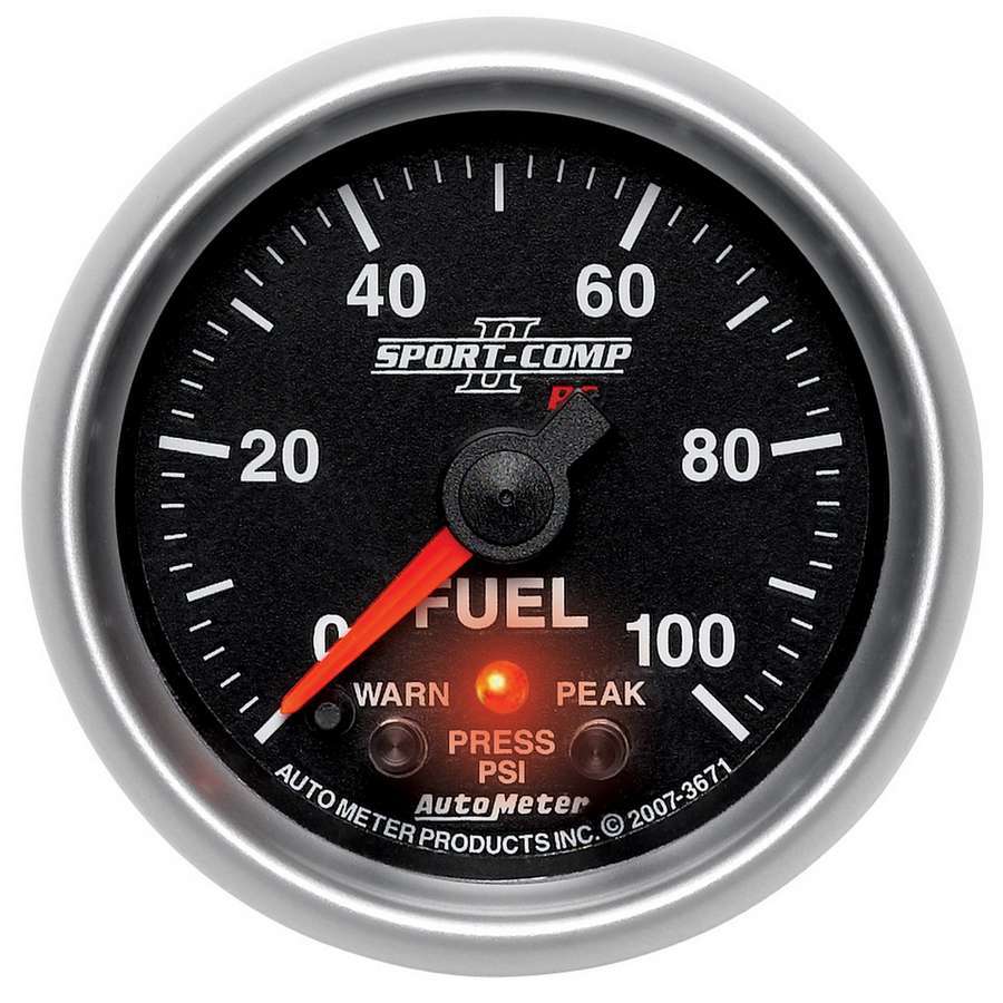 2-1/16 S/C II Fuel Press Gauge - 0-100psi - AutoMeter 3671