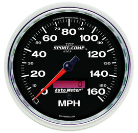 AutoMeter GAUGE; SPEEDOMETER; 5in.; 160MPH; ELEC. PROGRAMMABLE; SPORT-COMP II
