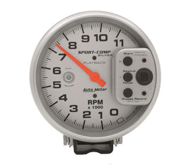 AutoMeter GAUGE; TACHOMETER; 5in.; 11K RPM; PEDESTAL W/RPM PLAYBACK; ULTRA-LITE