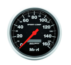 AutoMeter GAUGE; SPEEDO; 5in.; 160MPH; ELEC. PROGRAM W/LCD ODO; SPORT-COMP