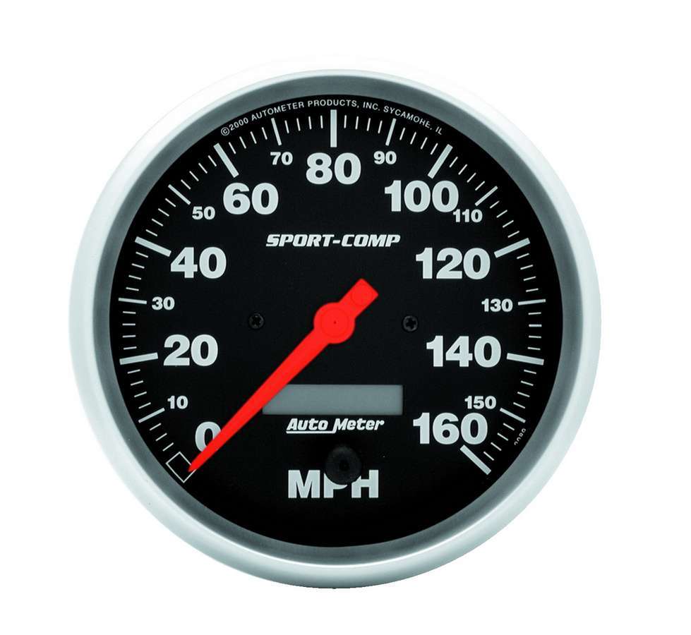 AutoMeter GAUGE; SPEEDO; 5in.; 160MPH; ELEC. PROGRAM W/LCD ODO; SPORT-COMP
