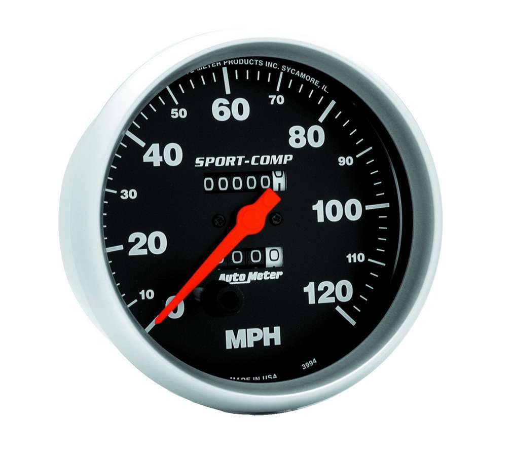 AutoMeter GAUGE; SPEEDOMETER; 5in.; 120MPH; MECHANICAL; SPORT-COMP