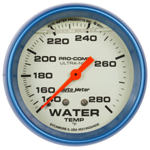 Load image into Gallery viewer, AutoMeter GAUGE; WTEMP; 2 5/8in.; 140-280deg.F; LIQUID FILLED MECH; GLOW IN DARK; ULTRA-NI