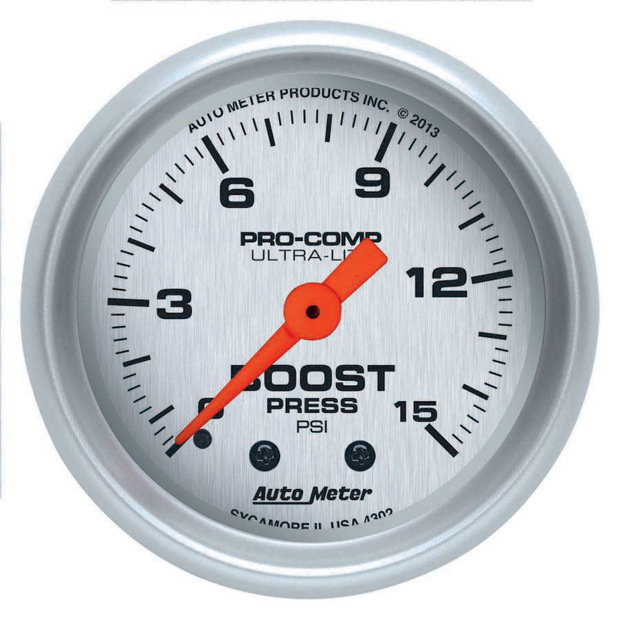 2-1/16 U/L Boost Gauge 0-15psi - AutoMeter 4302