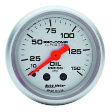 Load image into Gallery viewer, AutoMeter GAUGE; OIL PRESSURE; 2 1/16in.; 150PSI; MECHANICAL; ULTRA-LITE