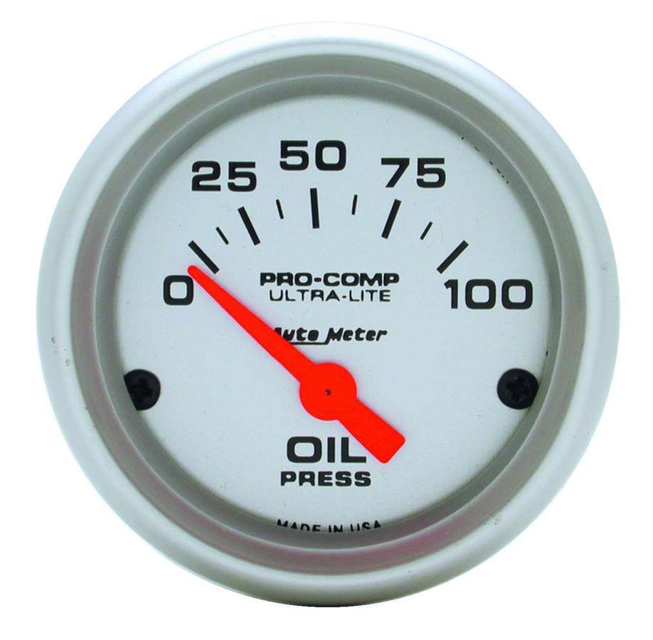 AutoMeter GAUGE; OIL PRESSURE; 2 1/16in.; 100PSI; ELECTRIC; ULTRA-LITE