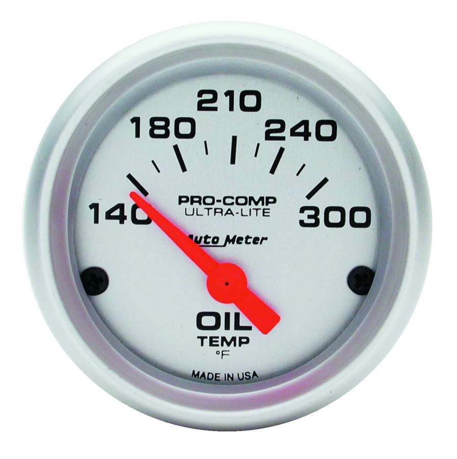 AutoMeter GAUGE; OIL TEMP; 2 1/16in.; 140-300deg.F; ELECTRIC; ULTRA-LITE
