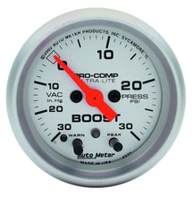 Load image into Gallery viewer, 2-1/16in U/L Boost/Vac. Gauge 30in/15psi - AutoMeter 4376