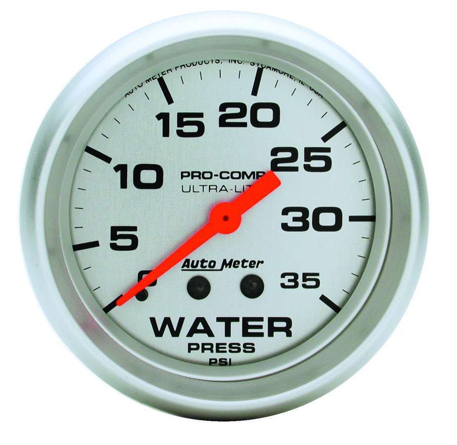 AutoMeter GAUGE; WATER PRESS; 2 5/8in.; 35PSI; MECHANICAL; ULTRA-LITE