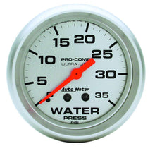 Load image into Gallery viewer, AutoMeter GAUGE; WATER PRESS; 2 5/8in.; 35PSI; MECHANICAL; ULTRA-LITE