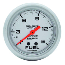 Load image into Gallery viewer, AutoMeter GAUGE; FUEL PRESSURE; 2 5/8in.; 15PSI; MECHANICAL; ULTRA-LITE