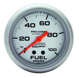 AutoMeter GAUGE; FUEL PRESSURE; 2 5/8in.; 100PSI; MECHANICAL; ULTRA-LITE