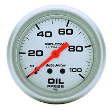 Load image into Gallery viewer, AutoMeter GAUGE; OIL PRESSURE; 2 5/8in.; 100PSI; MECHANICAL; ULTRA-LITE