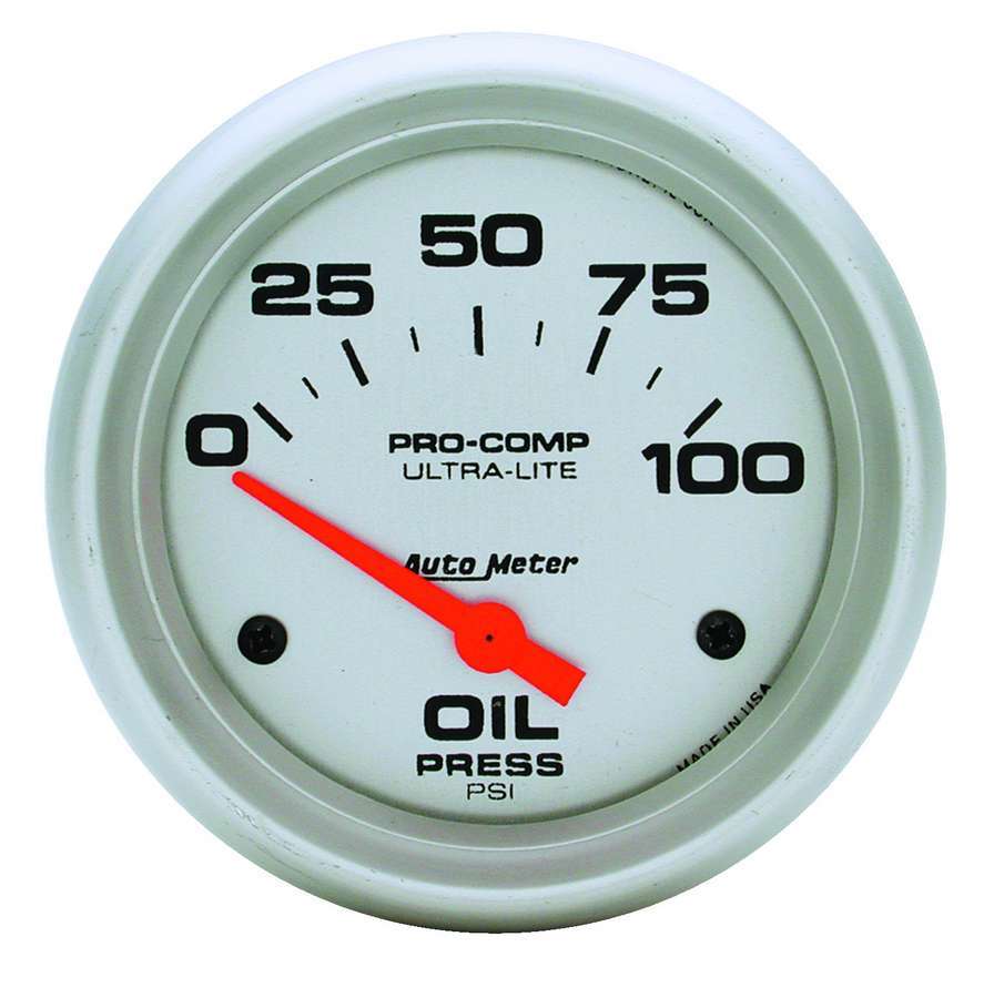 AutoMeter GAUGE; OIL PRESSURE; 2 5/8in.; 100PSI; ELECTRIC; ULTRA-LITE