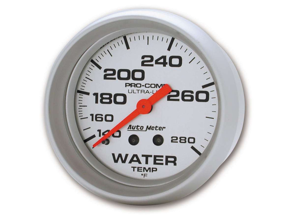 AutoMeter GAUGE; WATER TEMP; 2 5/8in.; 140-280deg.F; MECHANICAL; ULTRA-LITE