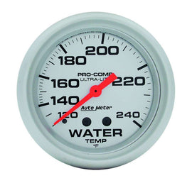 AutoMeter GAUGE; WATER TEMP; 2 5/8in.; 120-240deg.F; MECHANICAL; ULTRA-LITE