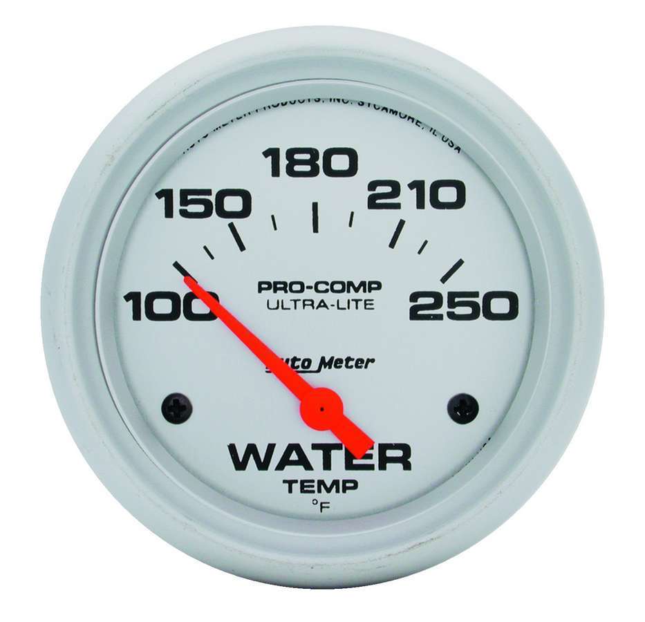 AutoMeter GAUGE; WATER TEMP; 2 5/8in.; 100-250deg.F; ELECTRIC; ULTRA-LITE