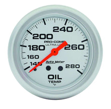 Load image into Gallery viewer, AutoMeter GAUGE; OIL TEMP; 2 5/8in.; 140-280deg.F; MECHANICAL; ULTRA-LITE