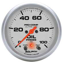Load image into Gallery viewer, AutoMeter GAUGE; OIL PRESS; 2 5/8in.; 100PSI; DIGITAL STEPPER MOTOR W/PEAK/WRN; ULTRA-LITE