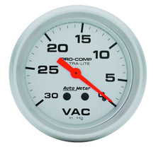 Load image into Gallery viewer, AutoMeter GAUGE; VACUUM; 2 5/8in.; 30INHG; MECHANICAL; ULTRA-LITE