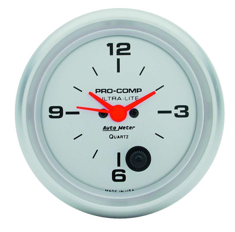 AutoMeter GAUGE; CLOCK; 2 5/8in.; 12HR; ANALOG; ULTRA-LITE