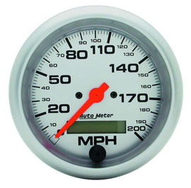 AutoMeter GAUGE; SPEEDO; 3 3/8in.; 200MPH; ELEC. PROGRAM W/LCD ODO; ULTRA-LITE